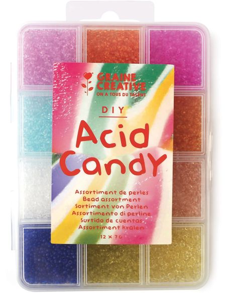 Set van 12 kleuren rocailles kralen van 2 mm - Acid Candy
