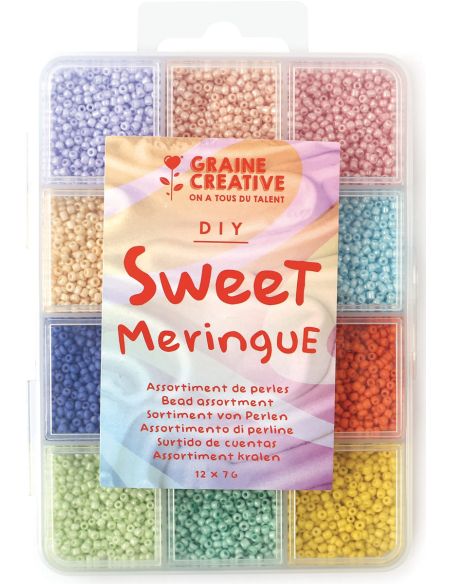 Set van 12 kleuren rocailles kralen van 2 mm - Sweet Meringue