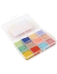 Set van 12 kleuren rocailles kralen van 2 mm - Sweet Meringue 2