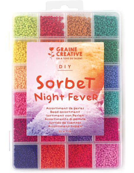 Set van 24 kleuren rocailles kralen van 2 mm - Sorbet Night Fever