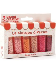 De parelkiosk 6 kleuren rocailles kralen 2 mm - Lipstick