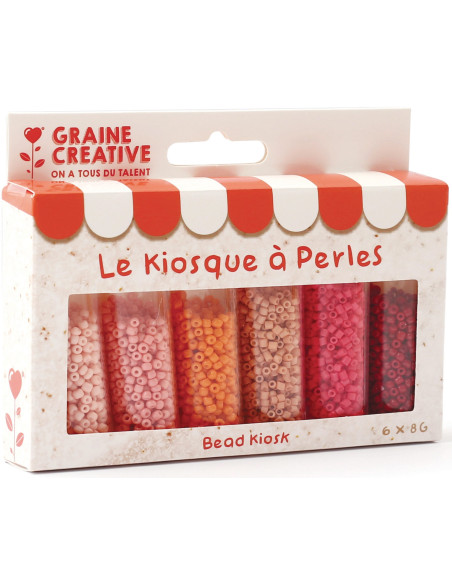 De parelkiosk 6 kleuren rocailles kralen 2 mm - Lipstick