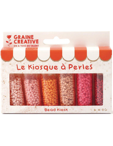 De parelkiosk 6 kleuren rocailles kralen 2 mm - Lipstick