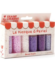 De kraamparel 6 kleuren rocailles kralen 2 mm - Lavender limonade
