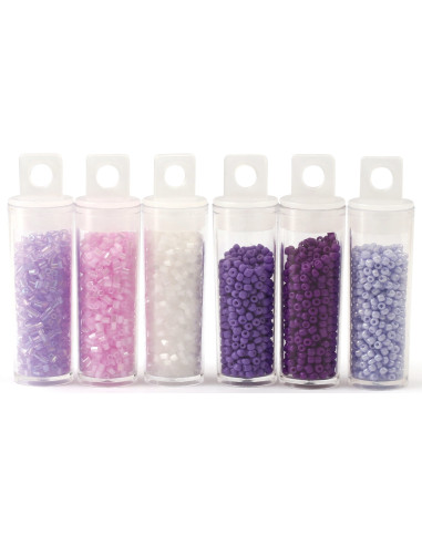 De kraamparel 6 kleuren rocailles kralen 2 mm - Lavender limonade