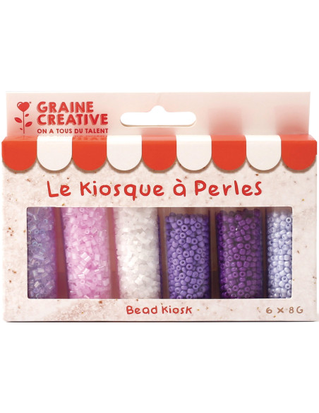 De kraamparel 6 kleuren rocailles kralen 2 mm - Lavender limonade