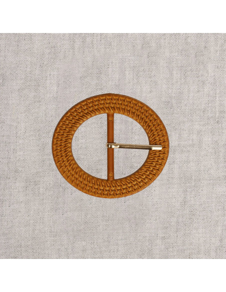 Boucle de ceinture ronde aspect résine tressée - 5 cm