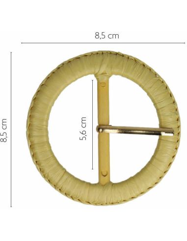 Ronde riemgesp in gladde natuurlijke vezelstijl – 5 cm