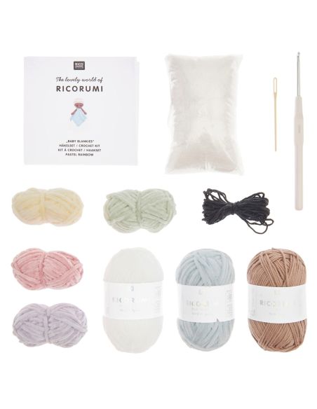 Haakpakket knuffeldeken - Pastel regenboog