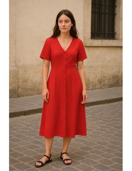 Viscose popeline stof - Rood