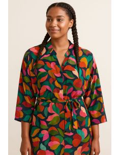 Fantasie viscose stof - Abigael zwart en multicolor 2