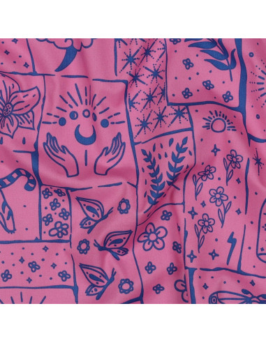 Katoenen popeline stof - Mystic roze achtergrond