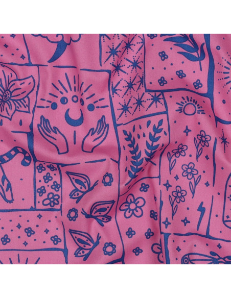 Katoenen popeline stof - Mystic roze achtergrond