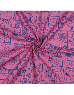 Katoenen popeline stof - Mystic roze achtergrond