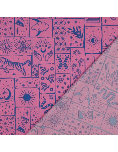 Katoenen popeline stof - Mystic roze achtergrond