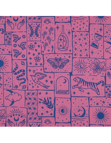 Katoenen popeline stof - Mystic roze achtergrond
