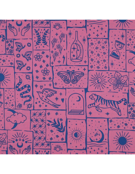 Katoenen popeline stof - Mystic roze achtergrond