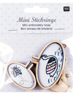 Ovale houten mini borduurringen voor borduurwerk 45 en 62 mm