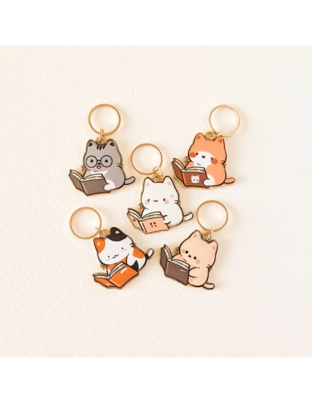 Set van 5 steekmarkeerders - Kleine lezende katten