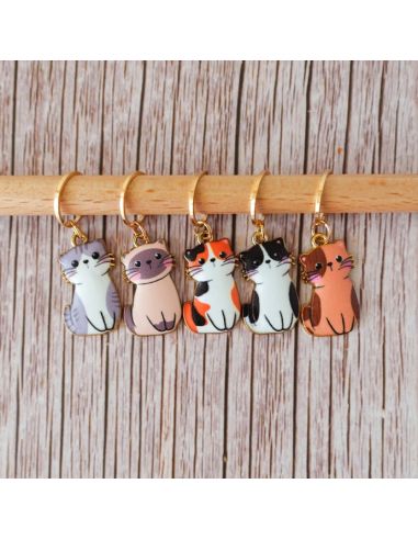 Set van 5 steekmarkeerders - Kleine manga katten