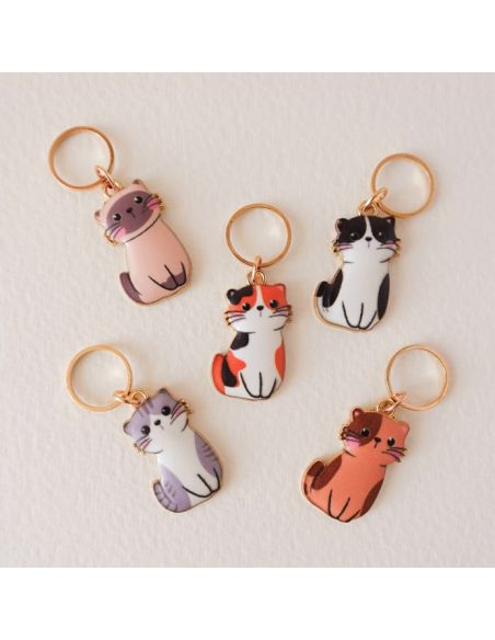 Set van 5 steekmarkeerders - Kleine manga katten