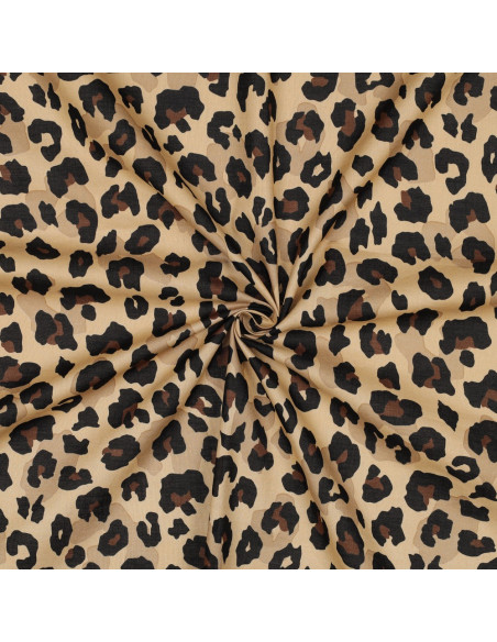 Dieren katoenen voile stof - Camel