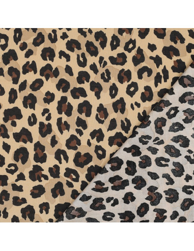 Dieren katoenen voile stof - Camel