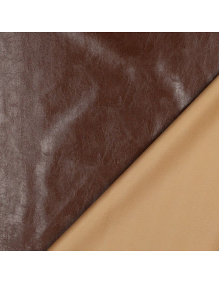 Glanzende stretch imitatiestof voor kleding - Bruin