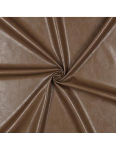 Glanzende stretch-imitatiestof voor kleding - Sepia