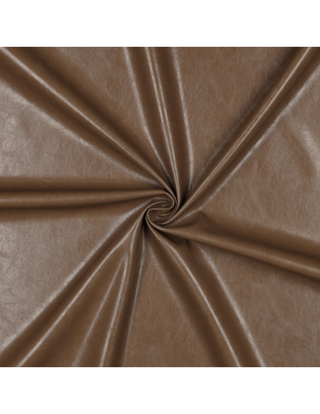 Glanzende stretch-imitatiestof voor kleding - Sepia