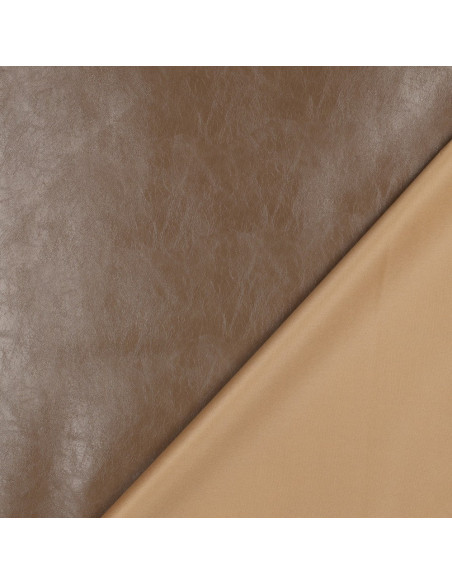 Glanzende stretch-imitatiestof voor kleding - Sepia