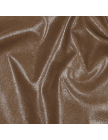 Glanzende stretch-imitatiestof voor kleding - Sepia