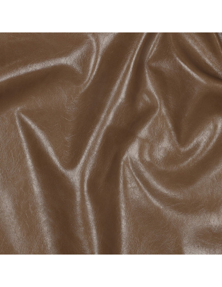 Glanzende stretch-imitatiestof voor kleding - Sepia
