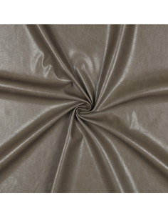 Glanzende stretch imitatiestof voor kleding - Taupe
