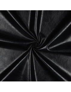 Glanzende stretch imitatiestof voor kleding - Zwart
