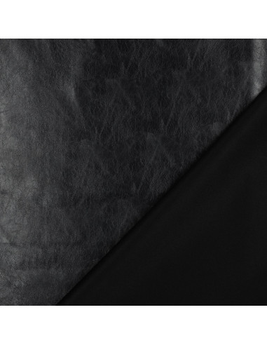 Glanzende stretch imitatiestof voor kleding - Zwart