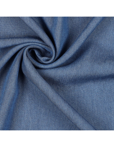 Tencel denim stof - Middelblauw