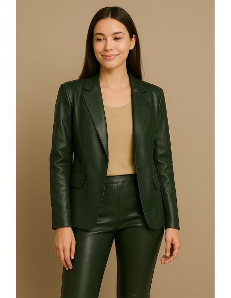 Glanzende stretch imitatiestof voor kleding - Engels groen