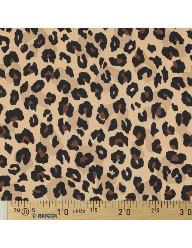 Dieren katoenen voile stof - Camel