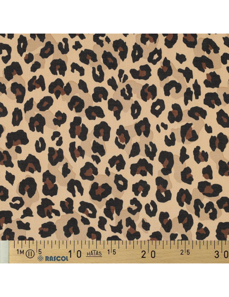 Dieren katoenen voile stof - Camel