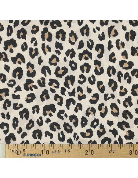 Dieren katoenen voile stof - Zandkleurig