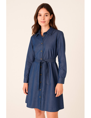Tencel denim stof - Indigo blauw