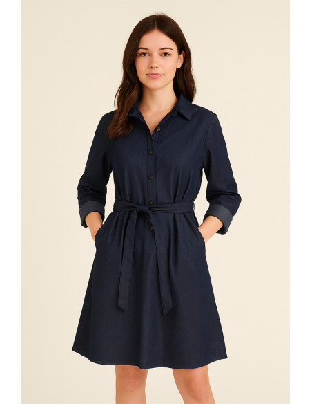 Tencel denim stof - Donkerblauw