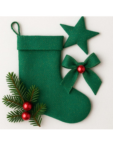 Lurex jute stof - Groen