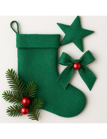 Lurex jute stof - Groen