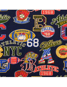 Sweatstof College - Marineblauwe patches