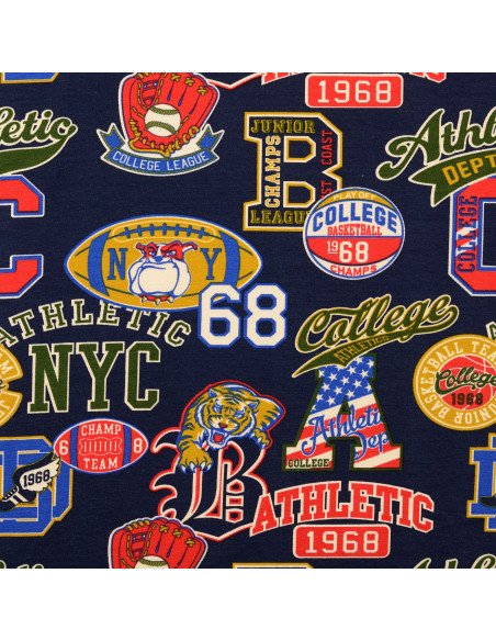 Sweatstof College - Marineblauwe patches