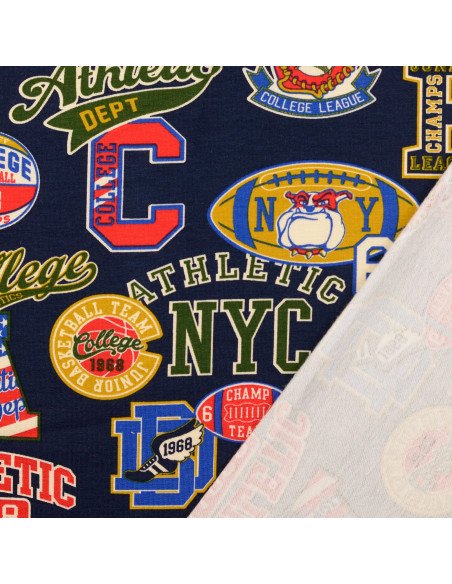 Sweatstof College - Marineblauwe patches