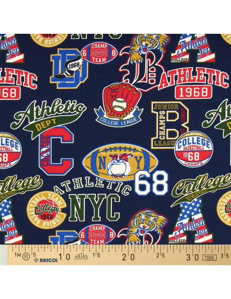 Sweatstof College - Marineblauwe patches