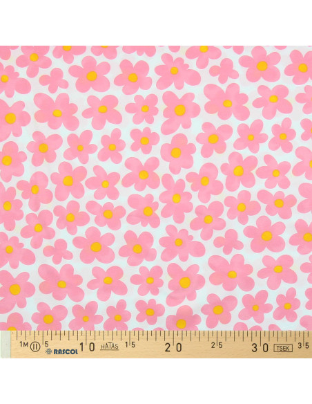 Jersey stof bloemen - Roze